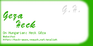 geza heck business card